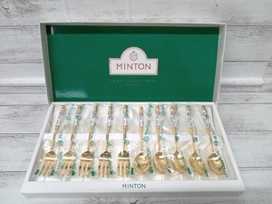 MINTON ミントン　HH004G グリーン　Haddon Hall ハドンホール　ティースプーン&ケーキフォーク　10本セット　付属品は画像の物が全てです