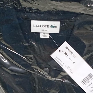 美品 LACOSTE ラコステ PH7937J-99 半袖 ポロシャツ ブラック スリムフィットソリッド 新品タグ付きの画像3