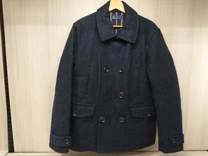 冬 FRED PERRY フレッドペリー F2364 秋冬 メルトンウールPコート ダブルボタン 裏地キルティング 紺 ネイビー サイズL