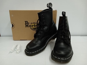 【箱付】Dr.Martens ドクターマーチン ロングブーツ ブラック 8ホール／ホワイトステッチ／BLK ブラック UK5 約23.5cm レディース