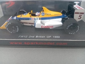 Spark model スパークモデル1/43 Williams FW12 2nd British GP　イギリスGP 1988 #5 Nigel Mansell N.マンセル