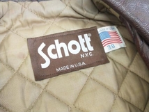 通年 Schott ショット 現状品 レザージャケット シングルライダース 38 USA製_画像3