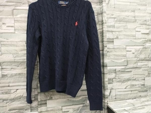 POLO RALPH LAUREN ラルフローレン ケーブルニット／コットン／セーター／ネイビー ニット XSサイズ