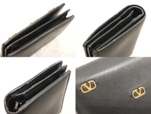 VALENTINO ヴァレンティノ ロゴ コンパクトウォレット 二つ折り財布 ブラック ゴールド 店舗受取可_画像8