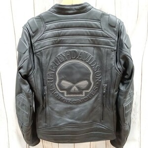 HARLEY DAVIDSON ハーレーダビッドソン Sサイズ 牛革 ブラック シングルライダース レザー Auroral 3-in-1 Leather Jacket メンズ