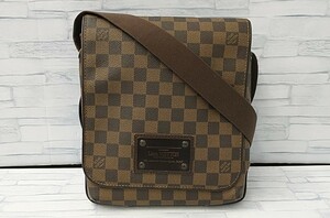 ルイヴィトン LOUIS VUITTON ダミエ エヌべ ブルックリンPM N51210 ショルダーバッグ 斜め掛け ブラウン系 メンズ レディース 鑑定書付き