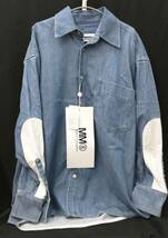 [タグ付] MM6 Maison Margiera OVERSIZE FIT DENIM SHIRT マルジェラ オーバーサイズ デニム シャツ S 青 ブルー S52DL0202 店舗受取可_画像1