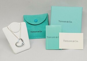 TIFFANY＆Co．（T＆Co．） オープンハート ネックレス 約41cm 総重量約7.2g SV 925 箱付 ブランドアクセサリー ティファニー ハート