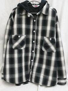 [タグ付] SAINT MXXXXXX M6 23FW SHIRT PARKA セントマイケル オンブレ チェック シャツ パーカー XL SM-A23-0000-046 店舗受取可