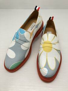 * THOM BROWNE Tom Brown кожа Loafer Италия производства цветочный принт US10 28.5 голубой белый через год 