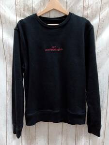 Maison Margiela 21SS S50GU0166 LOGO CREW NECK SWEAT 反転ロゴ メゾンマルジェラ 46(Ｍ) ブラック スウェット 刺繍 インポート メンズ