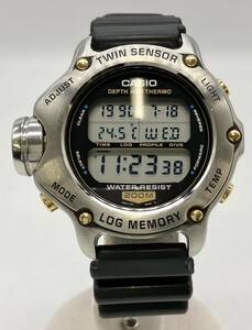 ジャンク CASIO カシオ LOGMEMORY ログメモリー DEP-600 ラバーバンド デジタル クオーツ 腕時計