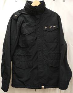 A BATHING APE アベイシングエイプ M-65ジャケット／ブラック／星スタッズ Lサイズ メンズ ストリート