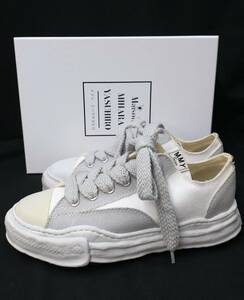 [未使用] MAISON MIHARA vansYASUHIRO PETERSON LOW ミハラヤスヒロ ピーターソン スニーカー 42インチ 白 グレー A08FW713 店舗受取可