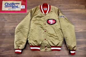 美品★USA製 90s Chalk Line製 NFL サンフランシスコ 49ers ナイロン スタジャン【M】★ビンテージ アメリカ製STARTER NBAブルズ BULLS 80s