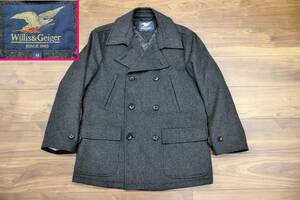  beautiful goods *90s WILLIS&GEIGER cashmere . double breast wool coat size M*30s 40s Vintage Mackie no pea coat Safari jacket 