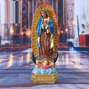 秋物 グアダルーペ 聖母像 置物 カトリック 彫刻 宗教 装飾 工芸品 信仰 メキシコ 華やか 仏像 ギフト プレゼント