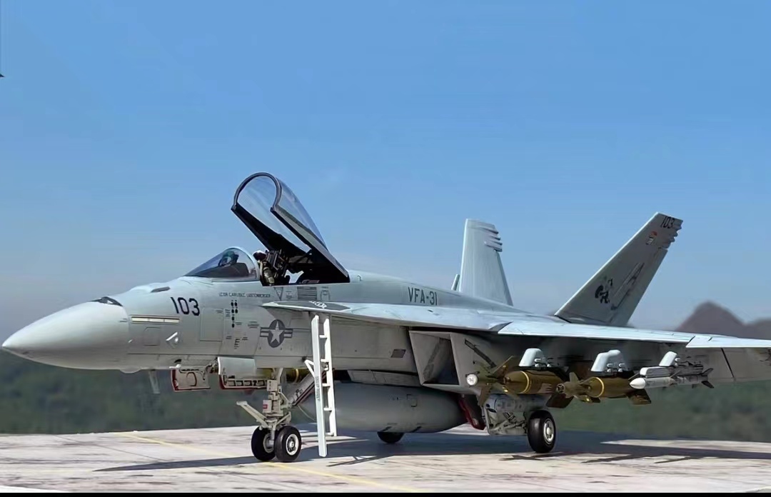 1/48 F/A-18E Super Hornet ВВС США. Собранное и покрашенное готовое изделие., Пластиковые модели, самолет, Готовый продукт