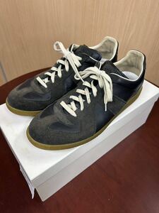 マルジェラ レザー ジャーマントレーナー スニーカー size42 Maison Margiela ブラック