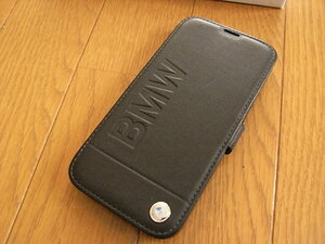 iPhone13用　BMW　公式ライセンス品 本革レザー 手帳型ケース　中古