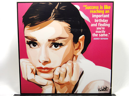 [Nouveau n°32] Panel pop art Film d'Audrey Hepburn, Ouvrages d'art, Peinture, Portraits