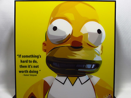 [Neu Nr. 664] Pop-Art-Panel Homer Simpson, Kunstwerk, Malerei, Porträt