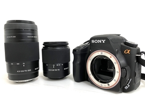 SONY α200 DSLR-A200 デジタル一眼レフカメラ ダブルズームレンズキット 3.5-5.6 18-70mm 4.5-5.6 75-300mm ソニー ジャンク O8244132