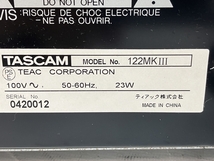 TASCAM タスカム 122MK III カセットデッキ オーディオ 音響機器 ジャンク C8261249_画像9