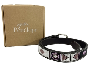 Penelope ペネローペ 乗馬用 ビーズベルト Leather Pearlog Belt Havana&Rose 馬具 中古 美品 N8265980