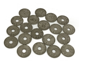 【1円】旧50円硬貨 ニッケル硬貨 穴あり 15枚 菊 穴なし 5枚 20枚おまとめ コイン 中古 C8091796