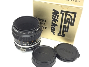 Nikon Ai Micro Nikkor 55mm F3.5 単焦点 カメラ レンズ 元箱 説明書 付き ジャンク G8305843