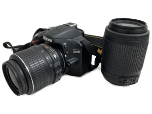 Nikon D3200 AF DX NIKKOR 18-55mm 1:3.5-5.6G VR 55-200mm 1:4-5.6G ダブルレンズセット 中古 W8301536