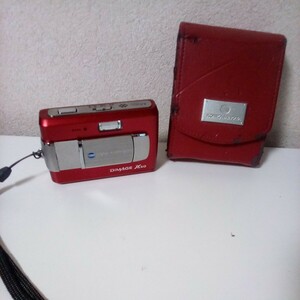 ジャンク品　動作未確認　KONICA MINOLTA DIMAGE X60 ケース付き　赤 RED 　【KA-112410】