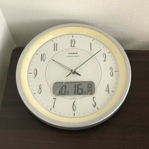 CASIOカシオ WAVE CEPTOR 電波時計 アナログ クウォーツ カレンダー付 柱 壁掛け時計/310-11