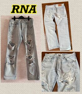 【RNA】ダメージ加工 デニムパンツ ジーパン ジーンズ ボトムスパンツ 