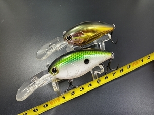 ノリーズ ショットオーバー3 #274と#221 (ボーン) USED 2個セット 田辺哲男 LOT OF 2 NORIES SHOT OVER 3 CRANKBAIT