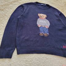 【希少サイズXL 希少デザイン】現行　ポロラルフローレン　ポロベア　ニット　POLO RALPH LAUREN　刺繍　セーター ネイビー XL_画像4