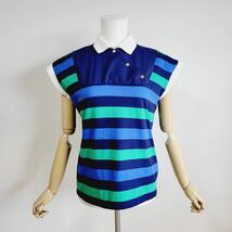 【美品】クリスチャンディオール スポーツ ボーダー　ポロシャツ Christian Dior Sports ストライプ　マリン GOLF ゴルフウェア テニス_画像2