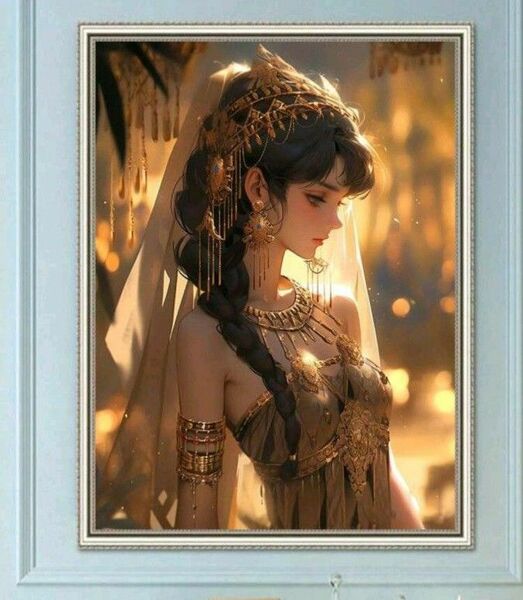 新品ダイヤモンドアート 30×40 美しいエジプトの姫 作成キット