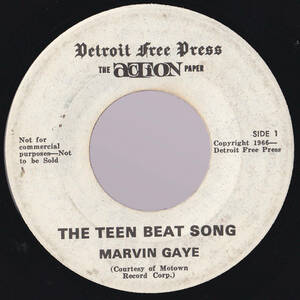 ソウル7inch・45★MARVIN GAYE / The teen beat song / Loraine Alterman(interviews)★Detroit free press★