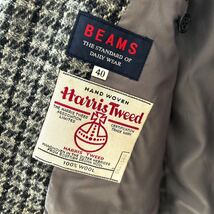 【オールド】 BEAMS ビームス ハリスツイード ブレザー 100% ウール ジャケット スコットランド 日本製 40 トラッド ポパイ シティボーイ_画像2