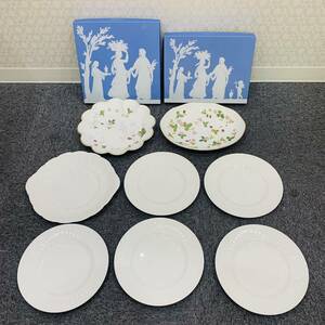 【H7938EM】WEDGWOOD ウェッジウッド 8点セット お皿 ワイルドストロベリー カントリーウェア 洋食器 白 金彩 ストロベリー インテリア