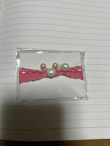 樹脂イヤリング★コットンパール★ハンドメイド