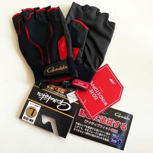 新品 gamakatsuがまかつ GORE-TEX ウインドストッパー グローブ GM-7279 フィッシンググローブ 5本切ショート ブラック/レッド サイズL