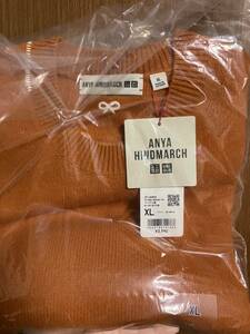 【送料無料】UNIQLO ユニクロ　アニヤハインドマーチ　クルーネックセーター オレンジ　XLサイズ　新品未使用　未開封　ヒートテック