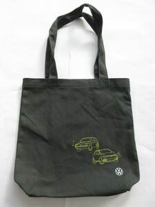 * last. 1.*VW Volkswagen cotton tote bag * moss green * new goods * unused * click post postage 198 jpy *