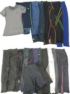 r2_1952　21枚セット レディース CWX アディダス climalite 3本ライン ユニクロ NIKE PRO コンプレッションタイツ シャツ まとめ