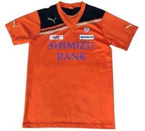 r2_1723 Jリーグ 清水エスパルス ホーム 2011年～2012年 選手着用モデル 半袖トレーニングシャツ オレンジ×ブラック プーマ製 L