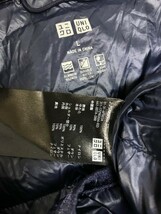 r2_1638 美品 UNIQLO ユニクロ ウルトラライトダウンジャケット パーカ フード アウター ブルゾン ブルー 小チェック柄 ナイロン メンズ L_画像3