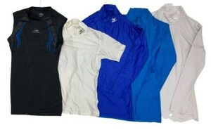 r1_7067 ５枚セット 野球 コンプレッションシャツ 長袖 半袖 サイズいろいろ 光沢 プーマ・ミズノ・スポルディング・ティゴラ製
